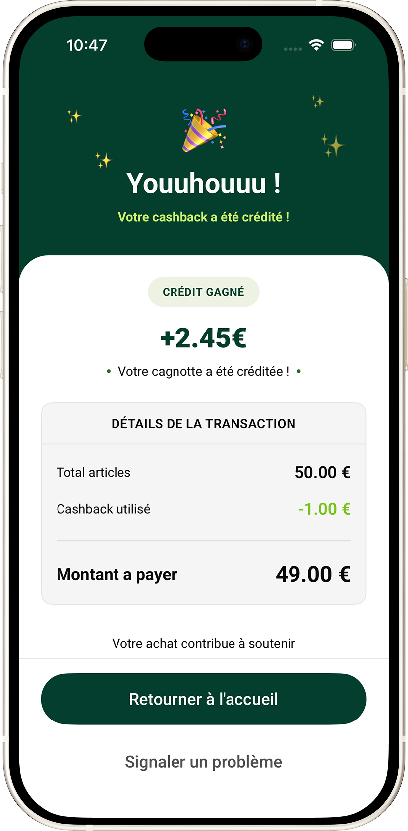 Recevez votre cashback